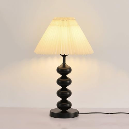 Faucet Wabi-Silent Vintage Bedside Desk Light French Cozy Handmade Fabric Desk Lamp for Bedroom Dormitory Study Table Lamp Loft Tea House Workbench Decorative Lighting Fixture（E26） water-tap