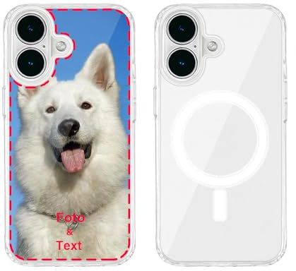MXCUSTOM Personalisierte Handyhülle für Apple iPhone 16, Benutzerdefiniert Hülle mit Eigenem Foto Bild Text Schutzhülle [Weicher Polsterstoßfänger + Harter Rückseite] (HMC-CR-P1)