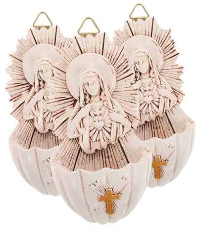 Zerodeko Set di Acquasantiere per Acquasantiere Cattoliche per Decorazioni da Appendere alla Parete della Casa