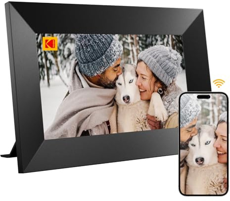 Kodak 7 Inch Black Digital Picture Frame 32GB Storage, Auto-Rotate Instant Photo & Video Sharing Perfect for Family Photos Remote Uploads, Digital Display, Easy Setup