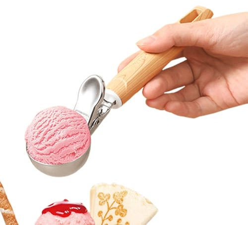 Socada De Helado De Galletas De Acero Inoxidable - Cocina De Helado De Cocina, Scoop De Helado | Cuchara Segura Para Lavavajillas De Control De Porciones, Horneado Multifuncional Para Uso Comercial