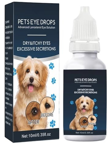 Generico Collirio per Gatti | Detergente Oculare 10ml per Cani - Formula Delicata Rimuove Macchie da Lacrime e Lenisce Irritazioni per Cuccioli e Gattini