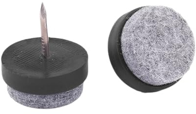 Blausky 20 Stück Filz-Gleiter Ø 14mm,Möbelgleiter-Set mit Nagel Schutz Ihrer Möbel & Stühle Runde Stuhlgleiter Filz zum Nageln Filzgleiter für Laminat Parkett Fliesen,Filz 5mm Dicke,Schwarz