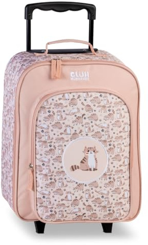 Ragusa-Trade Katze Kätzchen Cat Kinder Trolley Kinderkoffer Weichgepäck Polyester 42 x 32 x 16/21 cm - verstellbare und fixierbare Teleskopstange, rosa