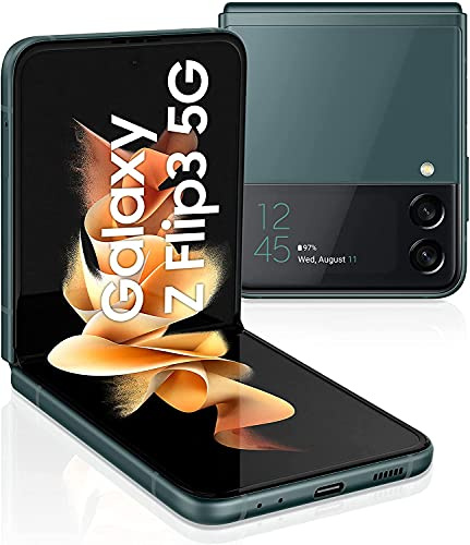 Samsung Galaxy Z Flip3 5G (17.03 cm), Foldable Phone, Large 1.9 inch Front Screen, 128GB Internal Memory, 8GB RAM, Green (Renewed)