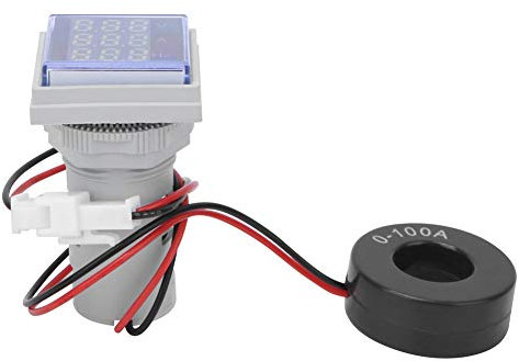 AC Power Meter, Multifunction Digital Meter Square 3-Digit Display AC Voltage Current Hertz Tester, DC 0-100V 10A Detector Voltage Current Meter Panel Amp Volt Gauge (White)