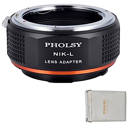 PHOLSY Objektivadapter Kompatibel mit Nikon F auf L Mount für Nikkor AI/F/AIS/AF/AF-S Objektiv und L Mount Kameras Kompatibel mit Leica SL2, SL2-S, CL, TL2, Lumix S5, S1, BS1H, Sigma FP, FP L