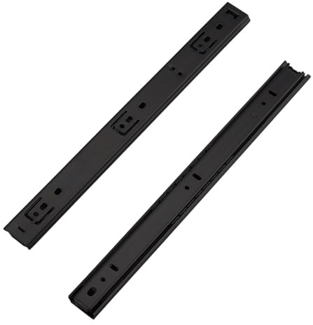 MOCNT 1 Paar (2 Stück) 350mm Schubladenführungen 27mm Nut Schubladenschienen Vollauszug Schubladenauszug Kugellager Schienen Schubladen Auszugsschienen Kabinett Schwarz
