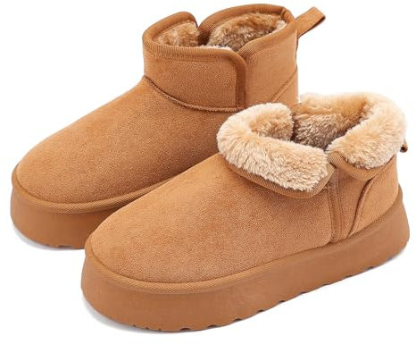 Pelbiuqik Stivali Donna Invernali Classic Platform alla Moda Scarpe da Neve, Impermeabile Caldo con Antisdrucciolo Stivaletti