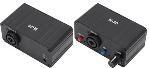 Mikrofonvorverstärker-Booster, 48-V-Phantomspeisung, XLR-Vorverstärker für Dynamische und Kondensatormikrofone, SM7B, 55SH-kompatibel und Extrem Rauscharm, Kompakter