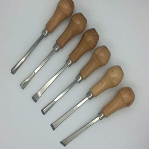 QZHDX Ensemble de Ciseaux à Bois, Ensemble de 6 pièces, Outil de Travail, Ciseaux à Main, cuillères à sculpter, Bols, Ensemble d'outils de Bricolage pour Tour, Gravure sur Bois