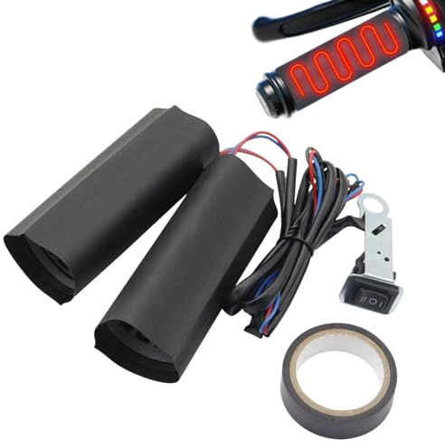 Empuñaduras Calefactadas del Manillar - Calentador Ajustable De 12V para 1 Par - Cubierta de Manillar Calefactable - para Viaje Conducción Invierno Clima Frío Hogar Exterior Hombres Y Mujeres