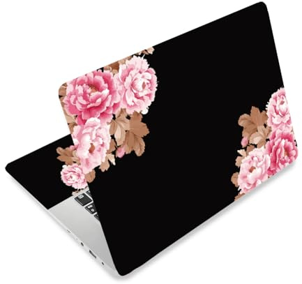 CRAFTYMELODY Autocollant pour Ordinateur Portable en Vinyle PVC avec Citation Protection Imperméable et Résistante aux Rayures Rose Pivoine.