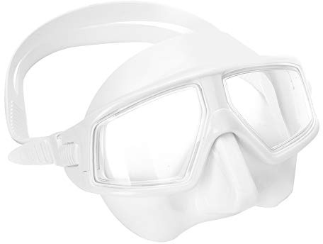 Máscara de Buceo Profesional antivaho Vista Grande Gafas de Buceo de bajo Volumen para Adultos Hombres Mujeres Snorkel Negro Blanco Rosa (Blanca)
