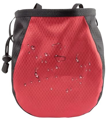 Generisk Boulder-Chalkbag – Klätterväska | Magnesiaväska med höftbälte och dragsko för boulder och tyngdlyftning, vattentät kritväska för utomhus och gym, svart, set om 1
