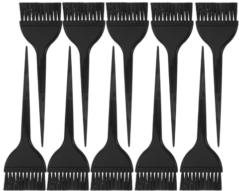Happyyami 10 Pinceles para Teñir el Cabello Herramientas para Teñir el Cabello Pincel de Plástico para Colorear Diseño Portátil Control Preciso de Porciones para Uso Profesional y Personal
