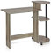 Furinno Compact Escritorio De Computadora, Tabla de Madera aglomerada, Roble francés Gris/Negro, 39.62 x 39.62 x 85.34 cm