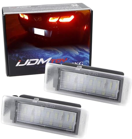 iJDMTOY OEM-Fit 3W Full LED License Plate Light Kit Compatible With Chevrolet Camaro Corvette SS Equinox Impala Volt, Cadillac ATS CTS SRX XTS ELR, Powered 18-SMD Xenon White LED & Can-bus Error Free