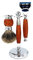 PengGengA 3 in 1 Rasierset Kit Pinsel Set Rasierpinsel Geschenksets für Herren, Bürstenständer Halter Rasierapparat Rasierpinsel für Männer Manuelle Rasur (Braun)