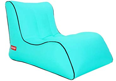 SilteD Fast aufblasbares tragbares Luftsofa für den Innen- und Außenbereich, aufblasbarer Einzelstrand-Loungesessel, sicheres und wasserdichtes aufblasbares Sofa (Farbe: Weiß-Stil)