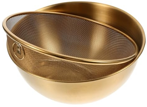 Ciieeo Stainless Steel Rice Basket Mesh Colander for Kitchen Rice Washing Bowl Handle for Draining and Vegetables
