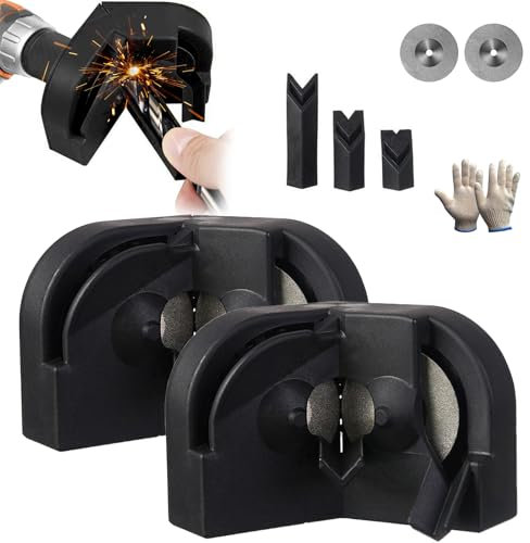 QQXUAN Buehaodget Drill Bit Sharpener, Drill Bit Sharpener, Drill Bit Sharpener for All Bits, Drill Bit Sharpener Tool, Drill Bit Sharpener Jig, Multipurpose Drill Bit Grinding Sharpener (Black*2)
