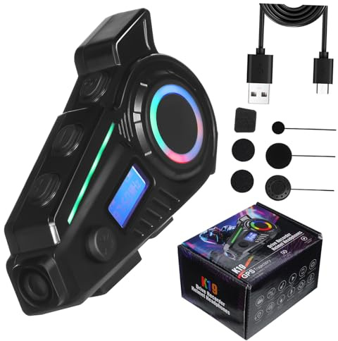 BESPORTBLE Casque Moto avec Casque Audio sans Fil et réduction de Bruit, système de Communication Moto, Navigation, Longue autonomie, Ergonomique, pour Homme