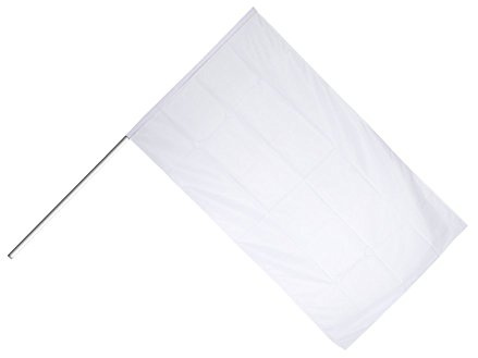 Flaggenfritze Stadionfahne Weiß 60 x 90 cm - große Stockflagge für Sportevents, Umzüge und Dekoration