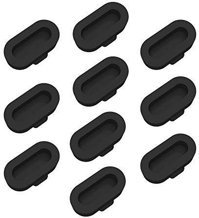 (10-Pack) Anti-dust Plugs Compatible with Garmin Vivoactive 4S/Fenix 7/7X/7S/Venu 3/Venu 2 Plus/epix Pro/Instinct 2S/Forerunner 965 Dust Plugs, Silicone Charger Port Protectors Caps (Black)