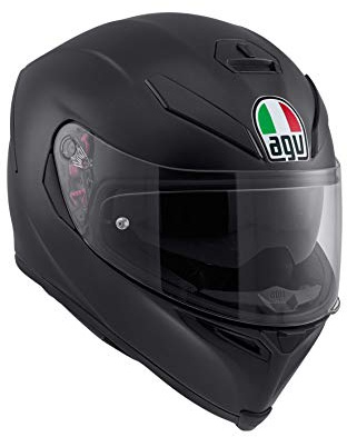 AGV K5 S ECE 22-05 Solid Motorrad Integralhelm ECE 22-05 aus Carbon-Glasfaser, mit Sonnenblende, Matt Schwarz, XS