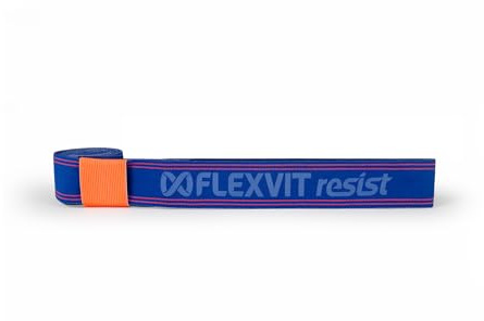 FLEXVIT Resist Elastico Fitness Blu (Medio) | Banda Elastica per Total Body, HIT, Atletica e Salto | 4 Intensità | delicato sulla pelle, resistente e lavabile | Made in Germany