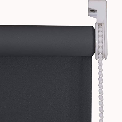 My Home Store Blackout Roller Blinds Trimmable Easy Fit UV-Resistant Thermal Blind (Dark Grey, 90 x 210 cm)