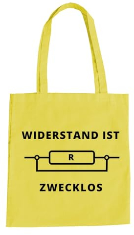 Widerstand Ist Zwecklos Baumwolltasche - Elektriker Elektrik Strom Universität Gelb