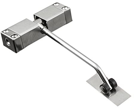 WABTU TüRschließEr Türschließer aus Edelstahl mit automatischer Feder kann die Türschließer-Möbeltürbeschläge einstellen Automatischer TüRschließEr (Color : Silver)