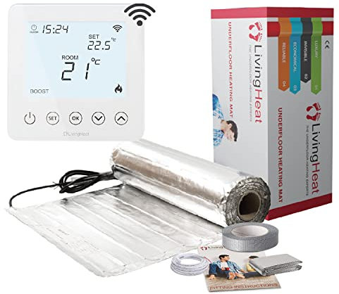 Underfloor Heating Kit for Under Laminate & Wood Floors, Electric 150w /m² with Wi5 Wi-Fi Thermostat, 7/m²