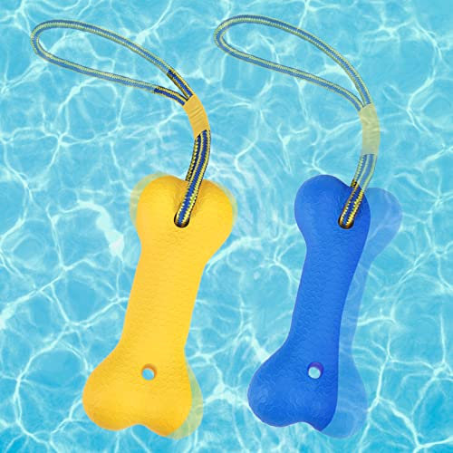 SCENEREAL Wasserspielzeug für mittelgroße und große Hunde – interaktives schwimmendes Pool-Spielzeug, 2 Stück, Apportier-Kauspielzeug, Retrieving-Schnuller für Outdoor-Training, lustiges Schwimmen und