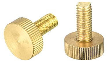 sourcing map 2Pcs Molette Pouce Vis M8x20mm Plat Laiton Boulons Poignée | Boutons Attaches, pour PC Électronique Mécanique