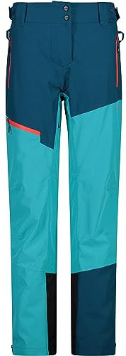 CMP W Pant Vi Colorblock-Blau - Hochwertige wasserdichte Damen Skihose, Größe 34 - Farbe Deep Lake