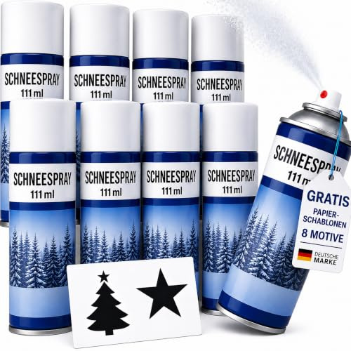 My-goodbuy24 12 x Kunstschnee - Spraydose 111ml mit Dekoschnee - Schneespray zum Dekorieren zu Weihnachten - Fensterspray Spühschnee - Künstlicher Schnee für die Fenster
