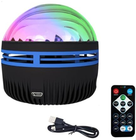 2 in 1 Northern Lights and Ocean Wave Projector, Northern Lights Projector Lamp, Ocean Wave Projector, Night Light Projector Lamp, Light Projector for Bedroom Remote Control, 7 Color Patterns (B)