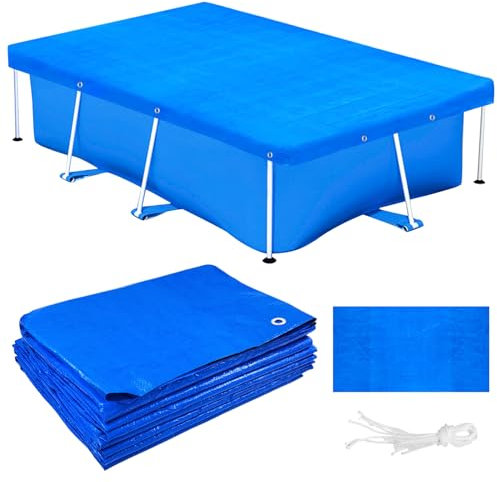 14 x 7ft Rectangular Pool Cover - Heavy Duty Frame Above Ground Swimming Pool Protector (177 x 87) for Garden