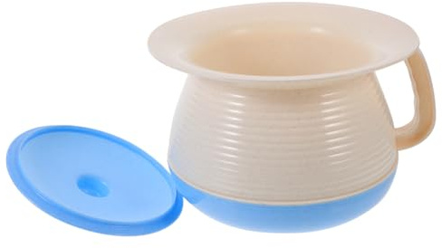 EXHUMKY Nachttopf Urintopf für Babys und Senioren Tragbare Kunststoff Bettpfanne mit Luftdichtem Deckel Kompakt Geruchsdicht Rutschfest für Reisen und Zuhause