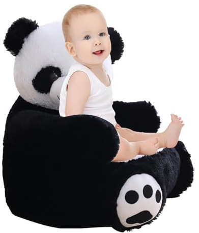 Poltrona in peluche Panda per bambini,Poltrona in peluche Panda per bambini | Divano con poltrona per bambini con design in peluche | Sedile di supporto per animali, divano imbottito morbido per