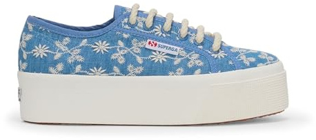 SUPERGA - Sneakers, Donna, Blu, Cotone, Casual, 2790 Platform Sangallo, Taglia: 37
