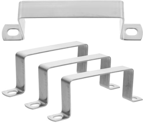 Mikikit Abrazaderas Para Tubos Cuadrados 100x50 Mm Acero Inoxidable 304 Soporte En u Resistente Corrosión Montaje Interiores y Exteriores Pack 4 Unidades