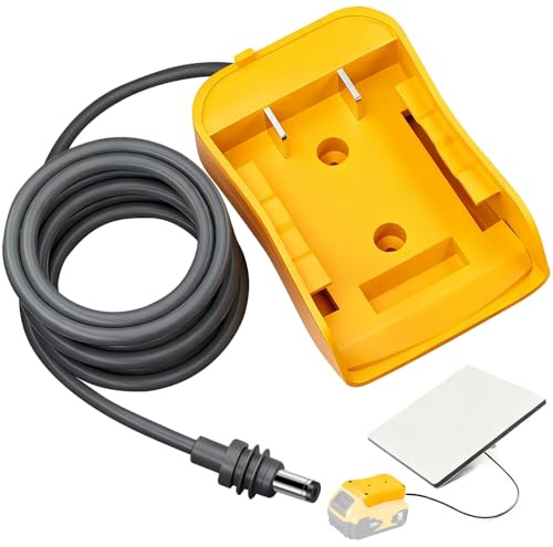 Mwin Adaptateur de Batterie pour Starlink Mini - Accessoire Starlink - Compatible avec Les Batteries pour De.Walt - Câble de 1 m - Adaptateur de Chargeur vers fiche d'alimentation CC