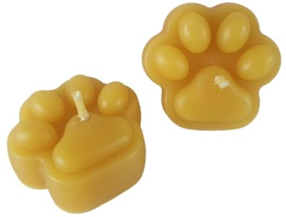 Bivaxljus – bivaxljus, värmeljus, set om 2, tassljus, 2,5 cm av 100 % rent bivax – djurljus – ljus av bivax