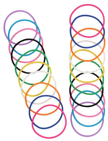 Uonlytech 20 pezzi Braccialetti Silicone Elastici Colorati Fasce Polso Regolabili Unisex Bracciali Jelly Multiuso per Feste Compleanni e Carnivali