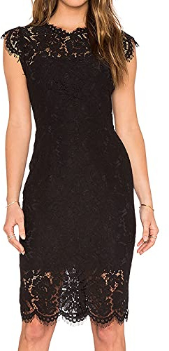 MEROKEETY - Robe - Cocktail - sans Manche - Femme - Noir - 44