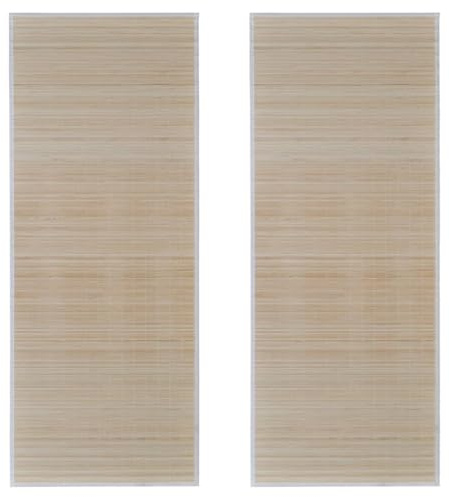 vidaXL 2X Läufer rutschfest Bambusmatte Bambusteppich Teppich Küchenteppich Vorleger Wohnzimmerteppich Bambus Rechteckig 120x180cm